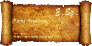 Egry Szabina névjegykártya